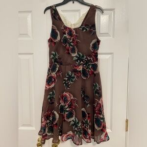 Vintage Maurice’s Dress with Lace Back and Floral Print 11/12